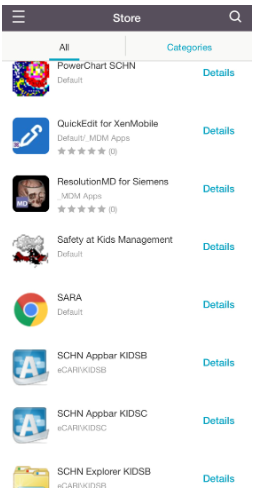 Available Apps from Citrix