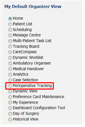 Perioperative tracking